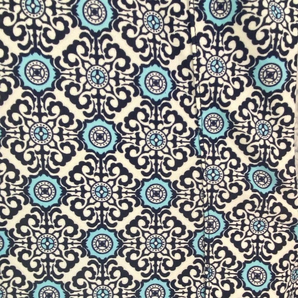 Jude Connally Megan Shift Dress V-Neck 3/4 Sleeve Blue Print Mod Cloth Tunic L - Picture 3 of 8